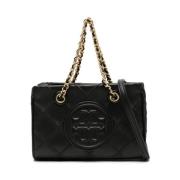 Zachte Mini Chain Tote Tory Burch , Black , Dames