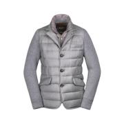 Elegante Drie-Knopen Blazer met Cashmere Blend Gebreid Moorer , Gray ,...