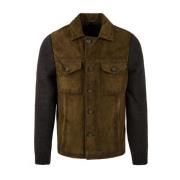 Samu Knit 835 Groene Leren Jas The Jack Leathers , Gray , Heren