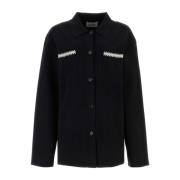 Zwarte stretch viscose blend shirt Nanushka , Black , Dames