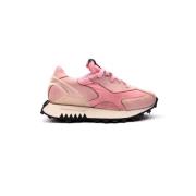 Poedersneakers met leer en suède RUN OF , Pink , Dames