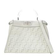 Pre-owned Leather handbags Fendi Vintage , White , Dames