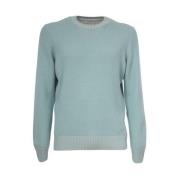 Slim Fit Crew Neck Cashmere Trui Gran Sasso , Green , Heren