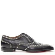 Pre-owned Leather flats Christian Louboutin Pre-owned , Black , Dames