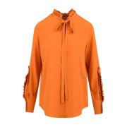 Overhemd met knoopsluiting en decoratieve mouwen Douuod Woman , Orange...