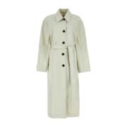 Ventile Trenchcoat van Krijt Katoen LOW Classic , White , Dames