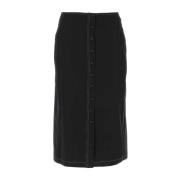 Zwarte crepe rok - Stijlvol en elegant LOW Classic , Black , Dames