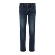 Denim Blauwe 5 Zakken Jeans Emporio Armani , Blue , Heren