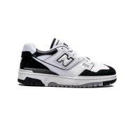 Luxe Leren Sneakers in Bianco Nero New Balance , White , Unisex