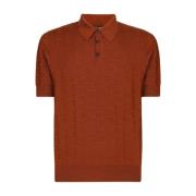 Bruine Zijden Poloshirt voor Heren Dolce & Gabbana , Brown , Heren