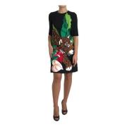 Jungle Print Sheath Jurk Dolce & Gabbana , Black , Dames