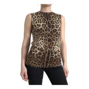 Leopard Print Tank Top Dolce & Gabbana , Brown , Dames