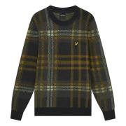 Check Crew Neck Trui Lyle & Scott , Multicolor , Heren