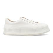 Natuurlijke Vulcanized Rubberen Zool Sneakers Jil Sander , White , Her...