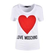 Witte T-shirt uit Love Moschino Collection Love Moschino , White , Dam...