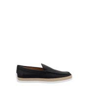 Gegraveerde Leren Loafer Tod's , Black , Heren