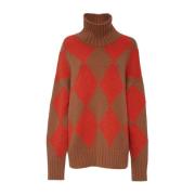 Gezellige Alpaca Argyle Sweater La DoubleJ , Orange , Dames