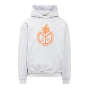 Logo Print Hooded Sweatshirt Babylon , Gray , Heren