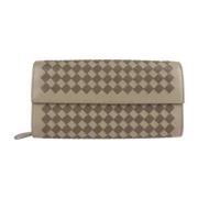 Grijze Intrecciato Leren Portemonnee Bottega Veneta Vintage , Gray , D...