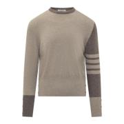 Crewneck Pullover Sweater Thom Browne , Beige , Heren