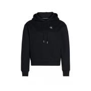 Korte Fleece-gevoerde Sweatshirt Calvin Klein , Black , Dames