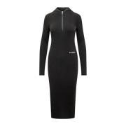 Geribbelde hoodie jurk Jil Sander , Black , Dames