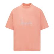 Oversized T-Shirt met Print op de Voorkant Bonsai , Orange , Heren
