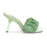 Strass Mule Platte Schoenen Sebastian Milano , Green , Dames