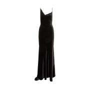 Stretch Fluweel Jurk Philosophy di Lorenzo Serafini , Black , Dames