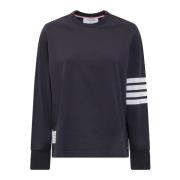 Gestreept Crewneck T-shirt met Knopen Thom Browne , Blue , Dames