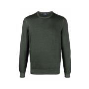 Groene Crew Neck Wollen Trui Barba Napoli , Green , Heren