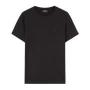 Zwart Crew Neck T-Shirt met Geborduurd D Logo Dondup , Black , Dames