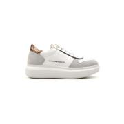 Witte/Bronzen Sneakers voor Casual Gebruik Alexander Smith , White , D...