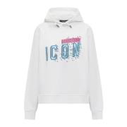 Icon Pixeled Hoodie Dsquared2 , White , Dames