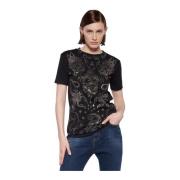 Regular T-shirt met contrastprint John Richmond , Black , Dames