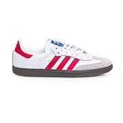 Witte Leren Sneakers met Suède Inzetstukken Adidas Originals , White ,...