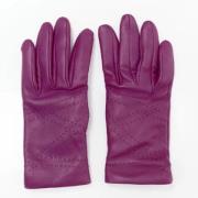 Pre-owned Leather gloves Hermès Vintage , Purple , Dames