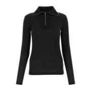 Stijlvolle Zwarte Polyester Blend Coltrui Jil Sander , Black , Dames