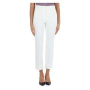 Uitlopende broek van viscose en katoen Peserico , White , Dames