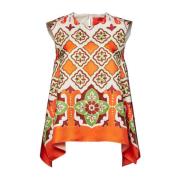 Zijden Twill Statement Top La DoubleJ , Multicolor , Dames