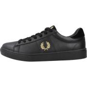 Tumbled Leather Sneakers Fred Perry , Black , Heren