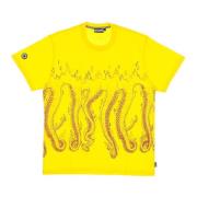 More Fire Tee - Streetwear Collectie Octopus , Yellow , Heren