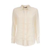 Polyester Blouse met Geborduurd Detail Ralph Lauren , White , Dames