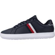 Leren Cup Sneakers Upgrade Stijl Tommy Hilfiger , Blue , Heren