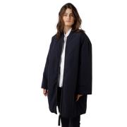 Donkere Nacht Parka Jas Closed , Blue , Dames