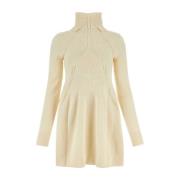 Elegante ivoorkleurige wollen mini-jurk Jil Sander , Beige , Dames