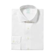 Witte Slim-Fit Non-Iron Stretch Katoenen Overhemd met Engelse Spreidkr...