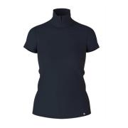 Elegant Mockneck T-Shirt met Split Marc Cain , Blue , Dames