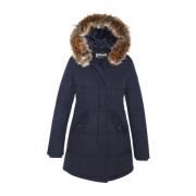 Sophie Warme Parka met Afneembare Capuchon Schott NYC , Blue , Dames