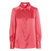 Zijden Shirt met Volumineuze Mouwen Dea Kudibal , Pink , Dames